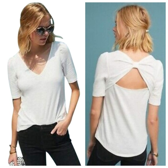 Anthropologie Tops - NEW Anthropologie Meadow Rue Bow Back Tee XS